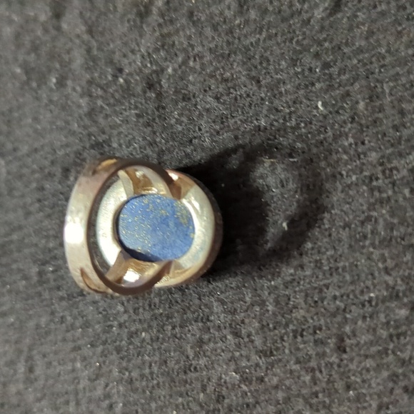 Sterling Silver Blue Lapis Lazuli Gemstone Oval Statement Ring - Size 5 - Picture 4 of 8